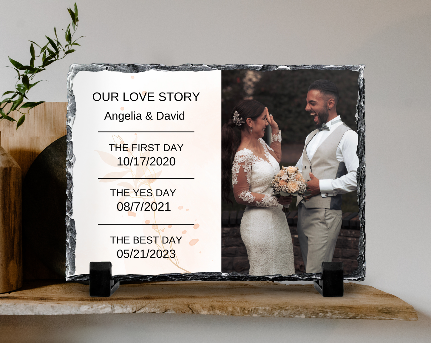 Our Love Story Rock Slate