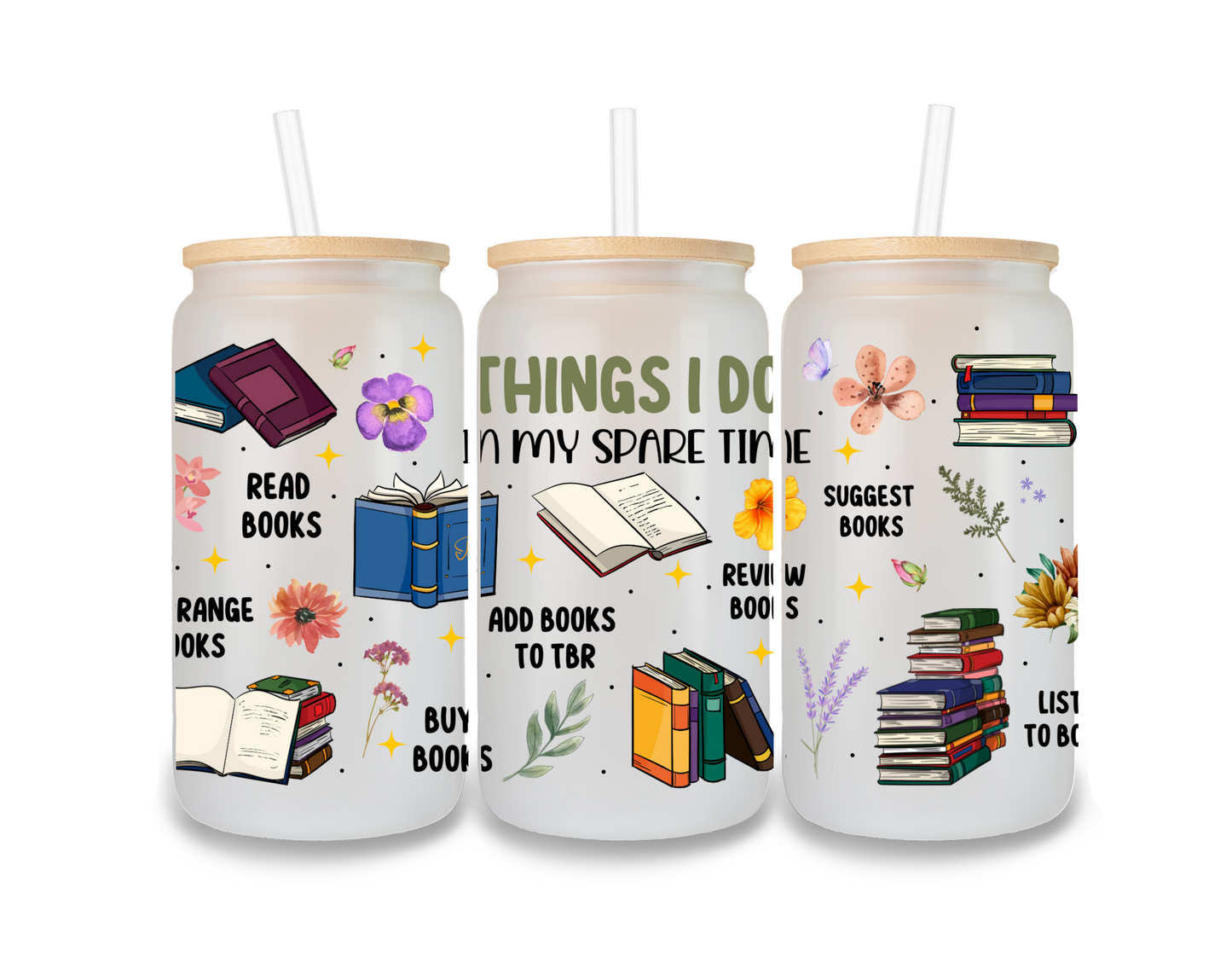 Book Lover Glass Tumbler