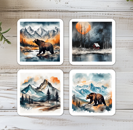 Mountain Bear Coasters